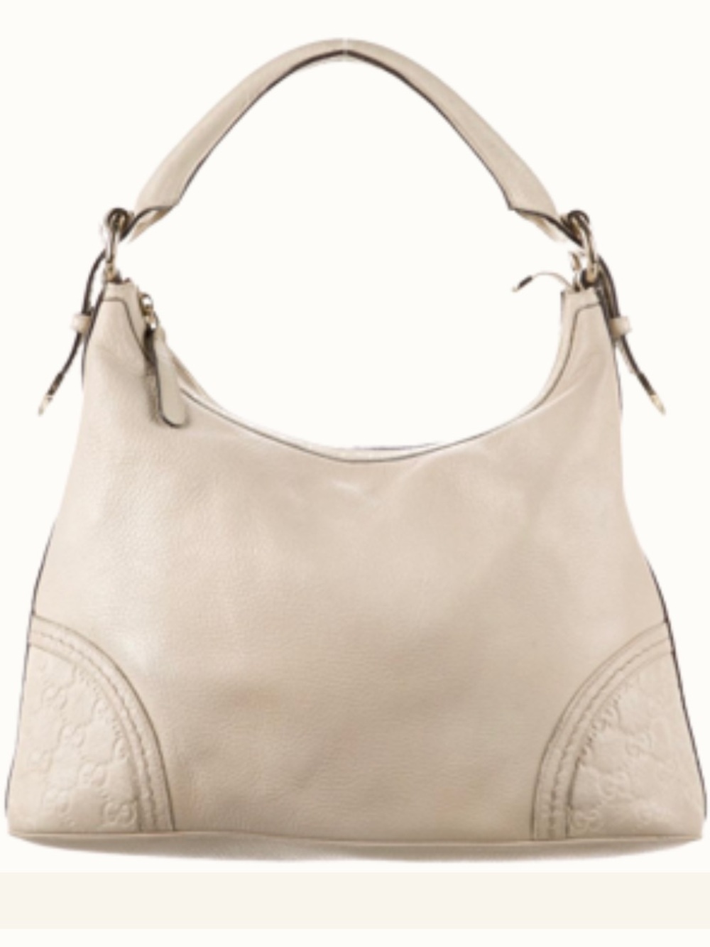 Gucci Cream Leather Shoulder Hobo Bag